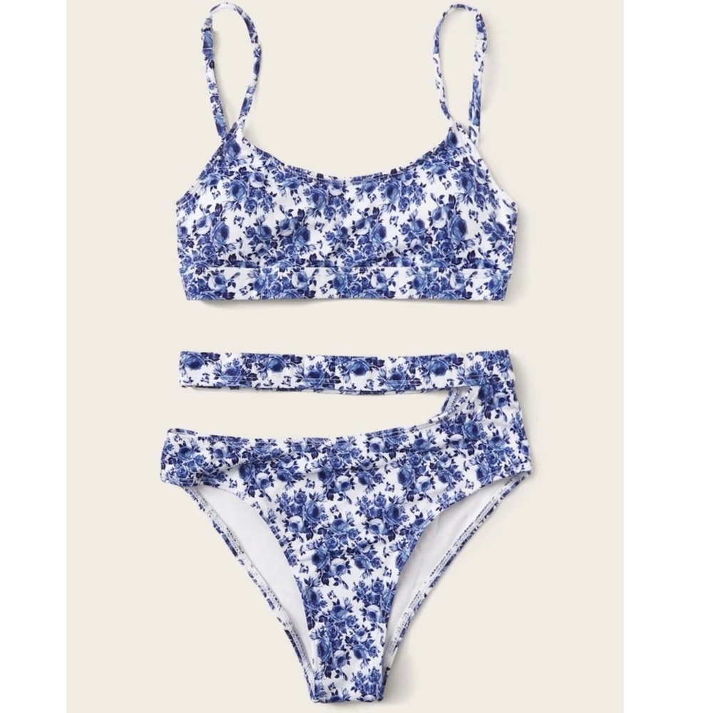 Porcelain Print Cut-out Bikini